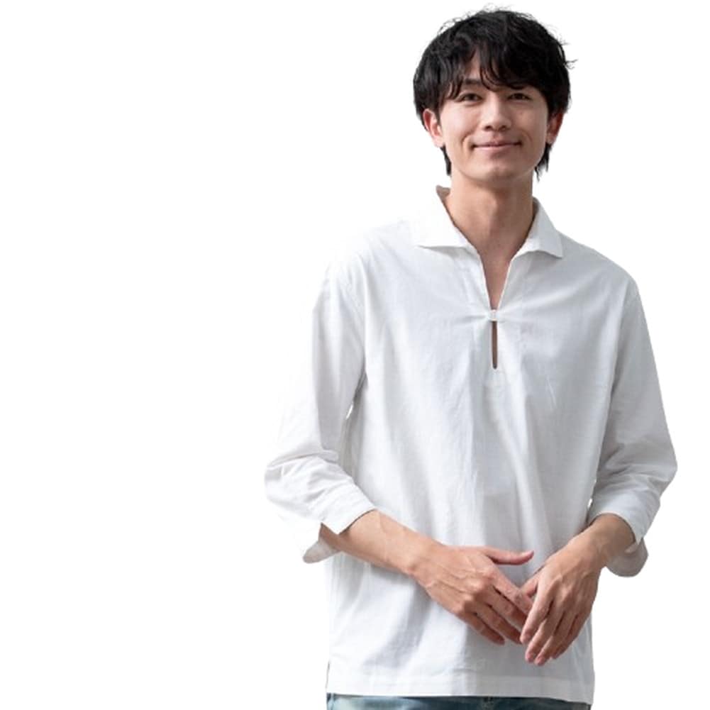 シャツ メンズ カプリシャツ 七分袖 プルオーバー プルオーバーシャツ