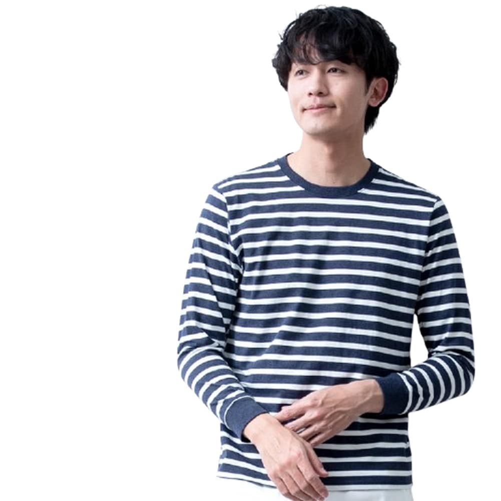 tシャツ メンズ トップス 長袖 重ね着風 ゆったり ロンt クルー