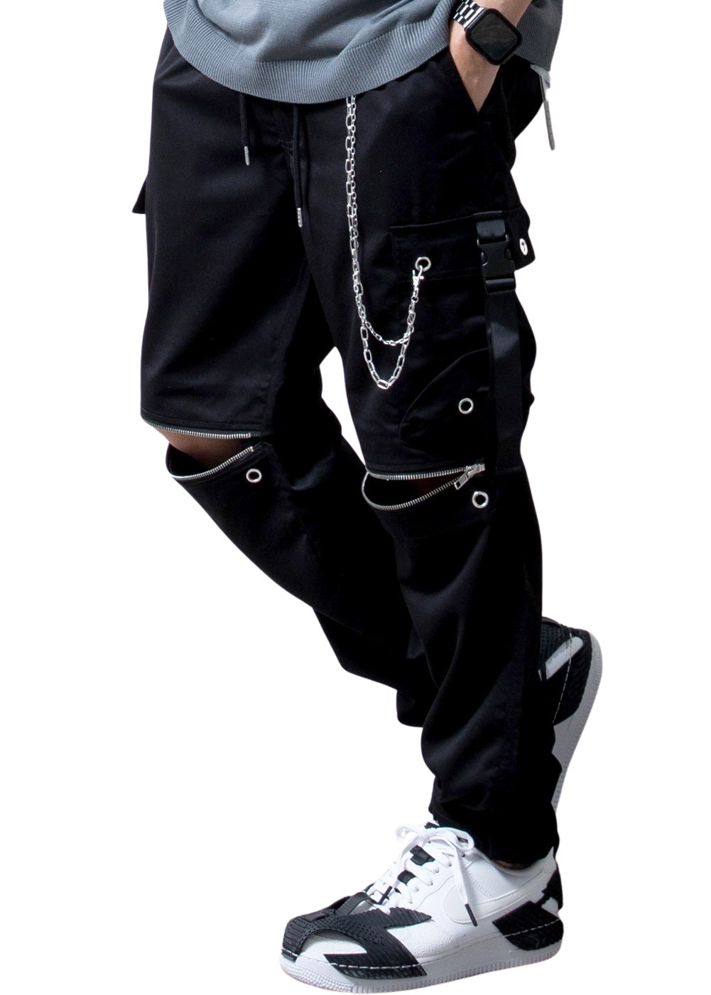 3D立体裁断】 ヘリクルー ストレッチデニム カーゴパンツ メンズ