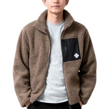 ボアジャケット メンズ 秋 冬 ジャケット ボア ブルゾン アウター 暖かい スタンドカラー