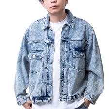 ジェネレス(geneless)のジージャン メンズ デニムジャケット オーバーサイズ ゆったり デニム ブルゾン Gジャン