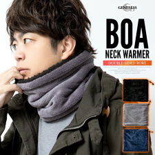 ジェネレス(geneless)のネックウォーマー メンズ おしゃれ ボア 防寒 暖かい もこもこ スヌード マフラー 軽い 通勤