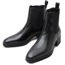 ヒールアップブーツ ヒール高6cm メンズブーツ サイドゴア チェルシーブーツ 靴 身長UP 黒