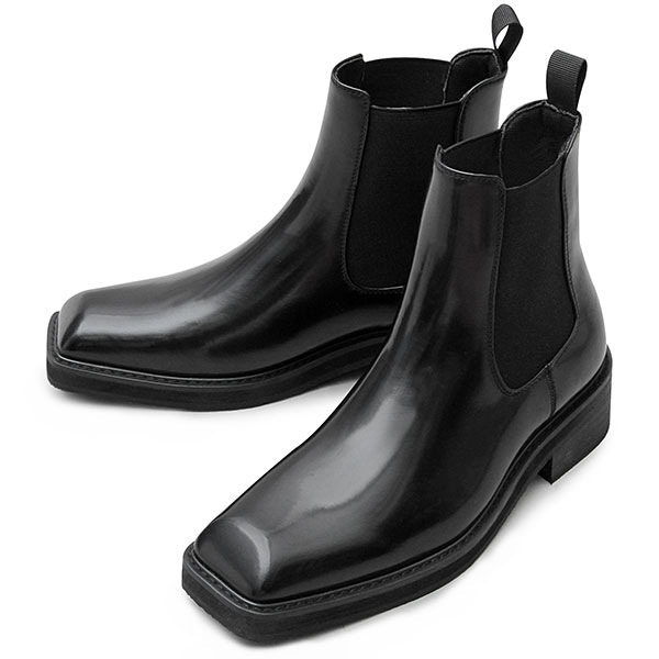 サイドゴアブーツ スクエアトゥ メンズブーツ チェルシーブーツ