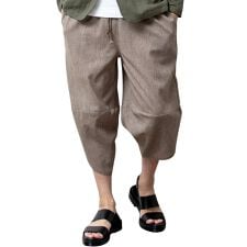 サルエルパンツ メンズ 春夏 ゆったり 涼しい 麻 パンツ 接触冷感 ストレッチ 7分丈 ワイド
