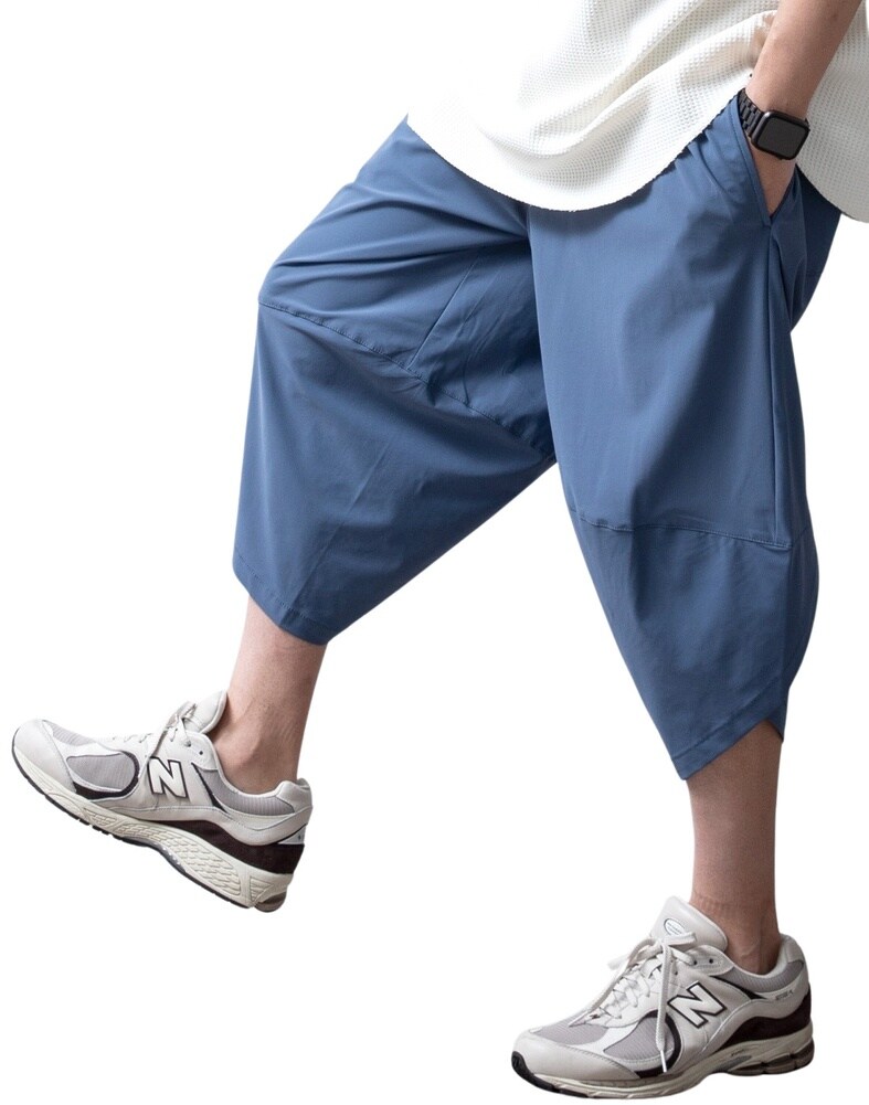 クロップドパンツ メンズ ひざ下 7分丈 綿100％ 夏服 夏物