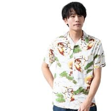 ジェネレス(geneless)のアロハシャツ メンズ 半袖 オープンカラー シャツ 開襟シャツ オープンカラーシャツ おしゃれ