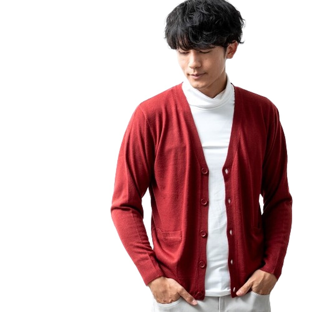カーディガン メンズ ニット カーデ カシミアタッチ 柔らかい 秋冬 メンズカーディガン