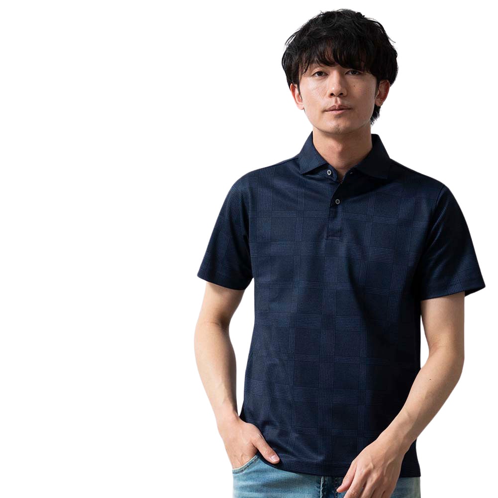 IZREEL スタンドカラーポロシャツブラック 白襟 刺繍ロゴ 裾リブ サイズL ロゴ刺繍配色ラインポロトップス[tu1296] | レディース