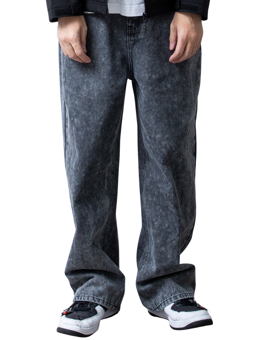 ワイドパンツ メンズ デニム ワイド パンツ 太め オーバーダイ バギー