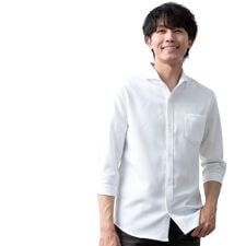 シャツ メンズ 接触冷感 パナマ織り 7分袖 メンズシャツ 涼しい 七分袖 春夏 カジュアルシャツ