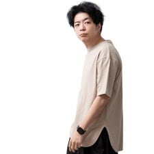 ジェネレス(geneless)のtシャツ メンズ ロング 半袖 ラウンドヘム Tシャツ 裾 レイヤード 半袖tシャツ