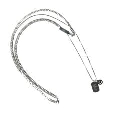 ネックレス メンズ チェーン シルバー おしゃれ プレート スマイル チェーンネックレス