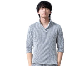 ポロシャツ メンズ 半袖 シアサッカー 七分袖 ポロ シャツ ストレッチ 半袖シャツ