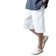 ハーフパンツ メンズ ワイド ゆったり 膝丈 涼しい 綿100 ショートパンツ ハーパン 短パン