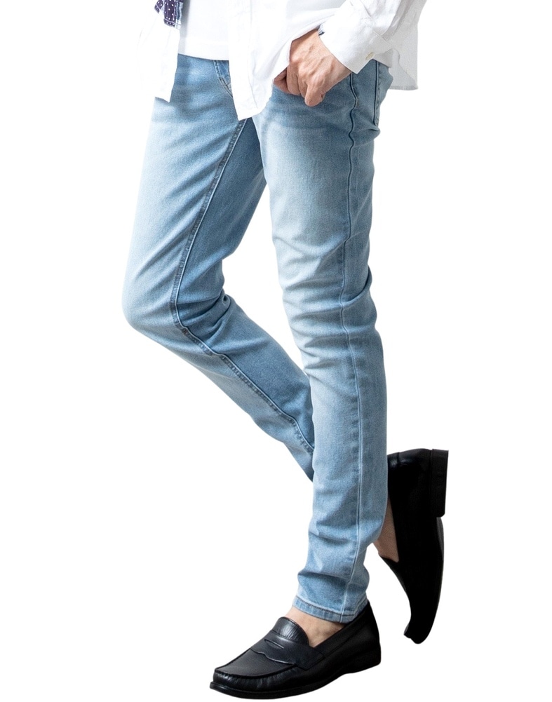 セマンティックデザイン ストレッチ ハードクラッシュ スキニーデニム