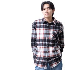 チェックシャツ メンズ シャツ 微起毛 チェック ビエラシャツ ネルシャツ 秋冬 起毛