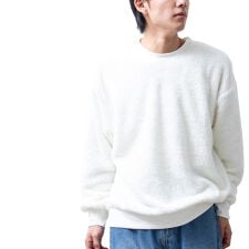 トレーナー メンズ ボア スウェット シャギーボア 暖かい もこもこ ゆったり スエット