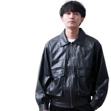 アウター メンズ フェイクレザー ライダースジャケット エコレザー ブルゾン PUレザー