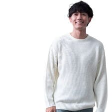 ニット メンズ 畦編み セーター 暖かい クルーネック 秋冬 メンズニット 長袖 アゼアミ