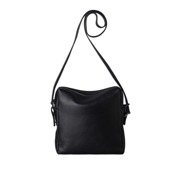 ヒロフ　HIROFU ショルダーバッグ　ヴィータ　Hロゴ　シボ革　2way 黒 ヒロフ HIROFU ヴィータ カメラバッグ ショルダー シボ 黒 ブラック