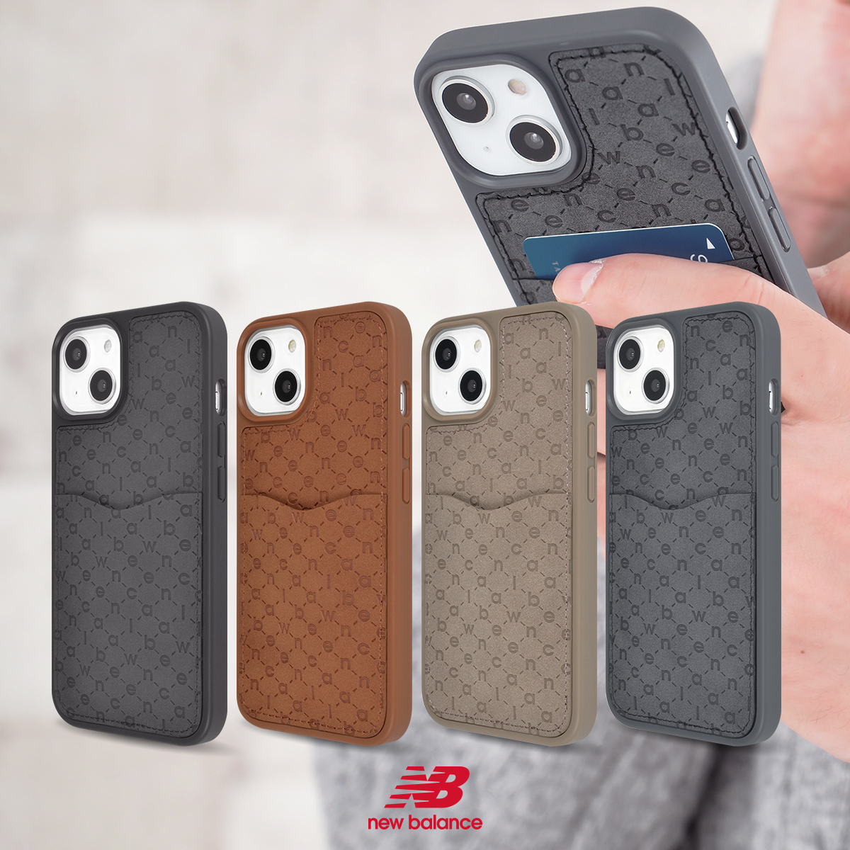 iPhone 14/13】New Balance [カード収納付き背面ケース/モノグラム