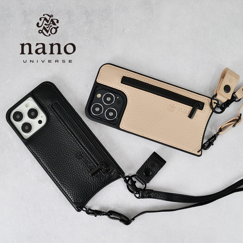 iPhone 14 Pro】nano universe [背面ケース/ショルダーストラップ付き