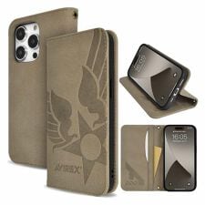 【iPhone 16e】 AVIREX [手帳ケース/スタンプロゴスエード]
