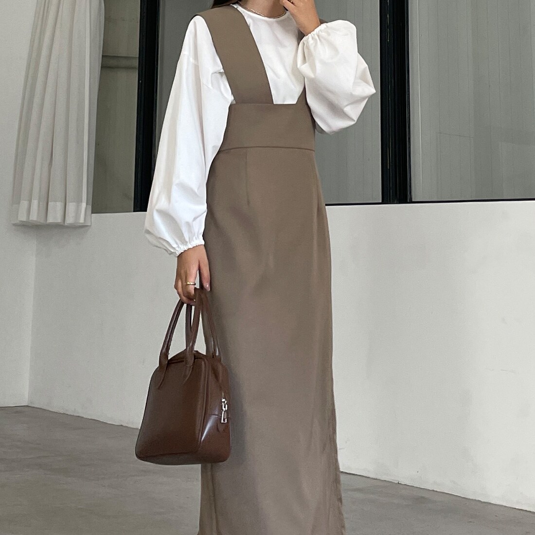 Louere ワイドショルダースカート M ベージュ