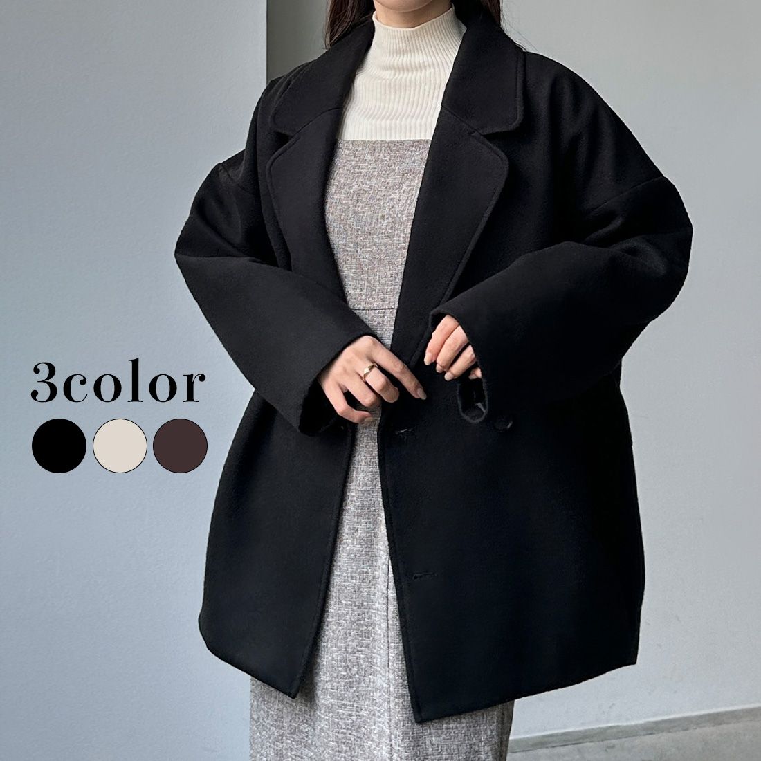 ルエレ Louere Louere ウエストシェイプフレアチェスターコート