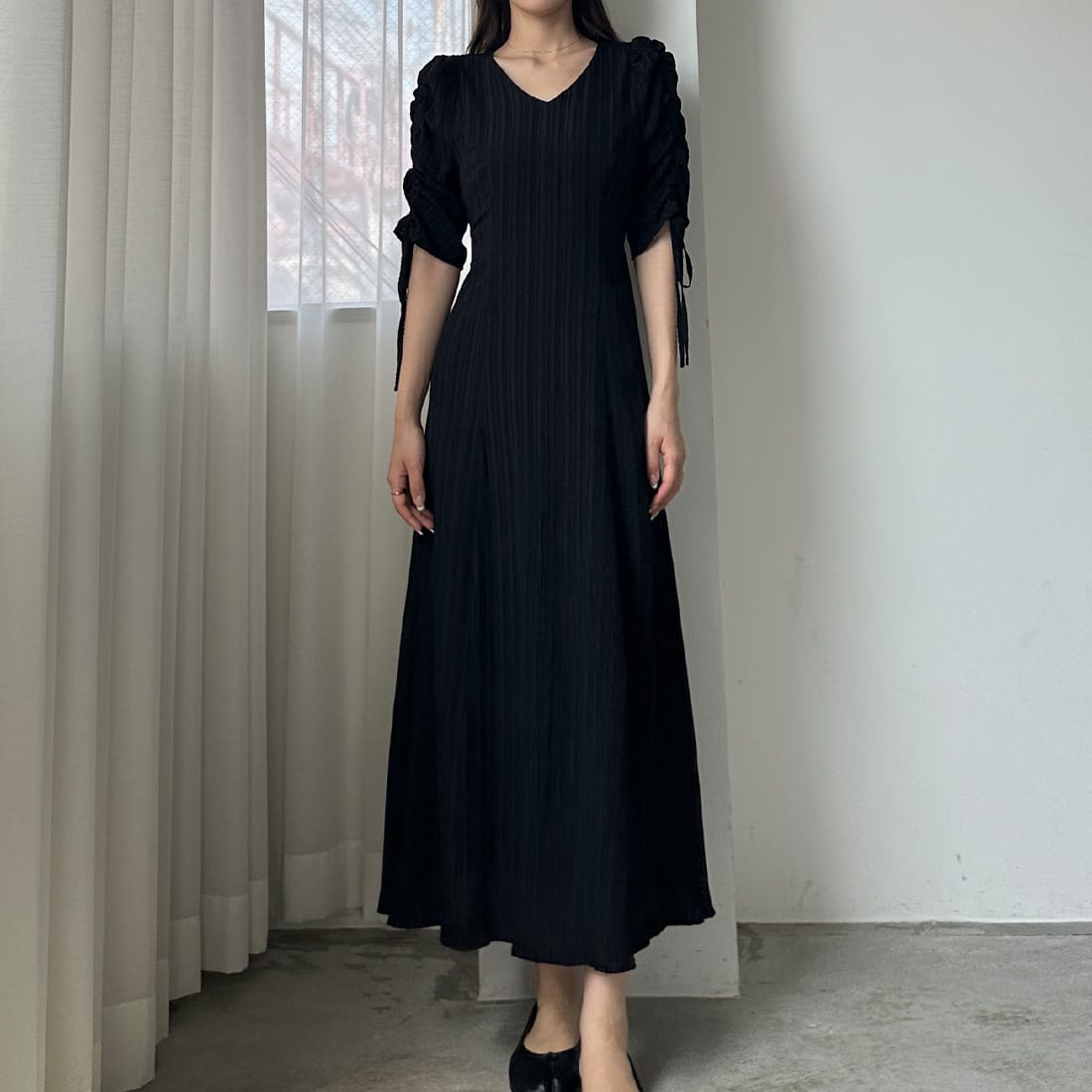 Louere ポロワンピース　Bネイビー Mサイズ ルエレ Louere Louere 【選べる】ポロワンピース（セミフレア／I