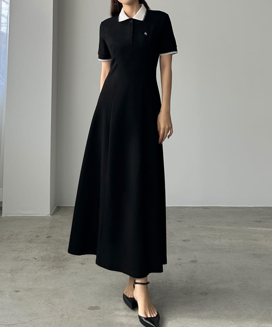 Louere ポロワンピース　Bネイビー Mサイズ 楽天市場】Louere 【選べる】ポロワンピース（セミフレア／I