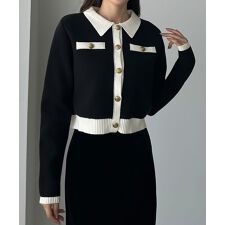 ルエレ(Louere)のバイカラー襟付きニットカーディガン