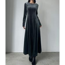 ルエレ(Louere)のLouere　前後2wayベロアセミフレアワンピース（薄手、裏地無し）