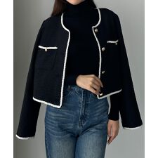 Louere　配色ラメツイードジャケット