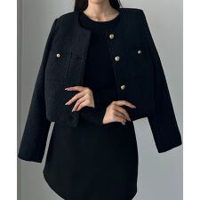 Louere　配色ラメツイードジャケット