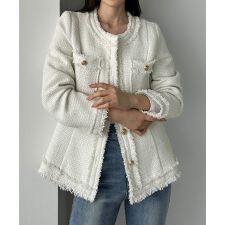 ルエレ(Louere)のLouere　ウエストシェイプラメツイードジャケット