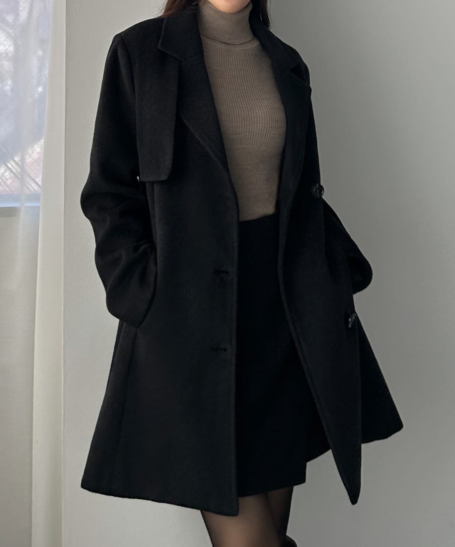 ルエレ　ミドル丈コート ルエレ Louere Louere ハイネックミドル丈コート （ダークグレー