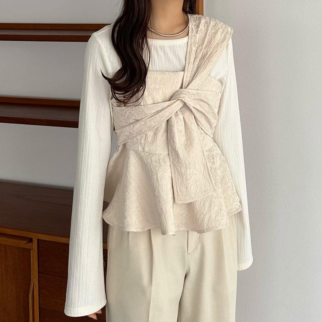leur logette/ルールロジェット】Frappe taffeta tops：トップス