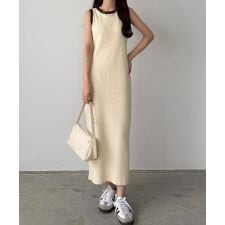 callautia　メランジ配色ニットタンクワンピース
