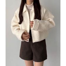 カラウティア(callautia)のcallautia　ループツイードステンカラーショートジップブルゾン