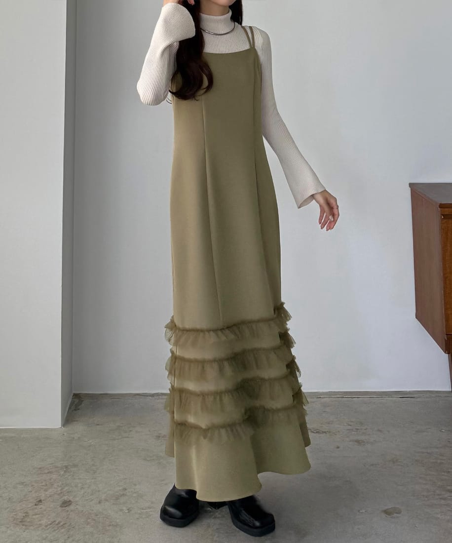 callautia 楊柳ティアードキャミワンピース callautia ワンピース 楊柳ティアードキャミワンピース