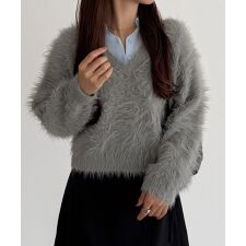 callautia　シャツレイヤード風シャギーニット