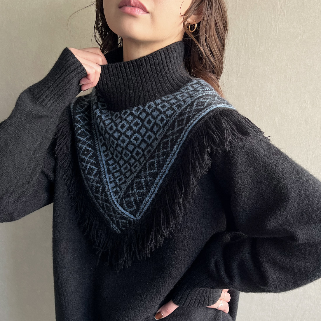 フリンジニットトップス | ニットジェメイド(knitjemade) | kn0620g