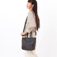 【マンハッタナーズ】ジャガードバッグ　２ＷＡＹ手提げバッグ