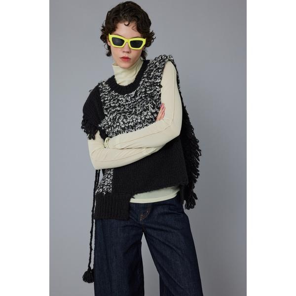 ヘリンドットサイ　Scale knit vest毛17%