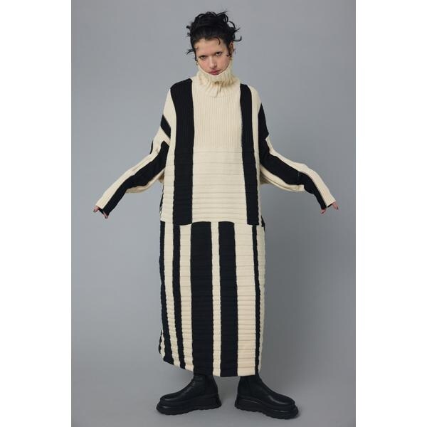 herin.cye box knit dress ニットワンピース ハイネック Box knit dress | ヘリンドットサイ(HeRIN.CYE) | マルイウェブ