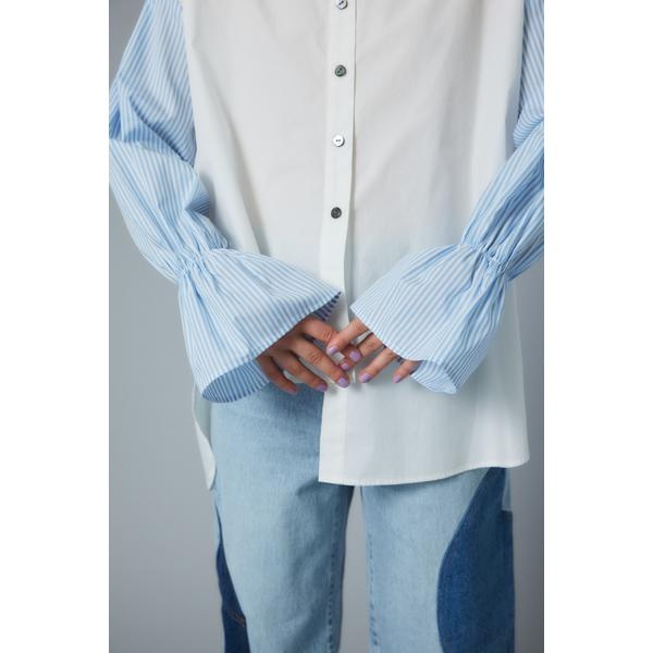 Frill asymmetry shirt | ヘリンドットサイ(HeRIN.CYE) | 530HST30