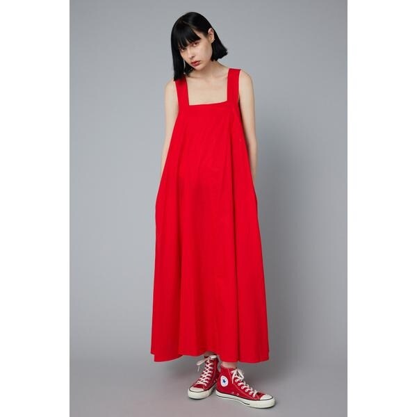 ヘリンドットサイ バックオープンドレス サロペットロングスカート