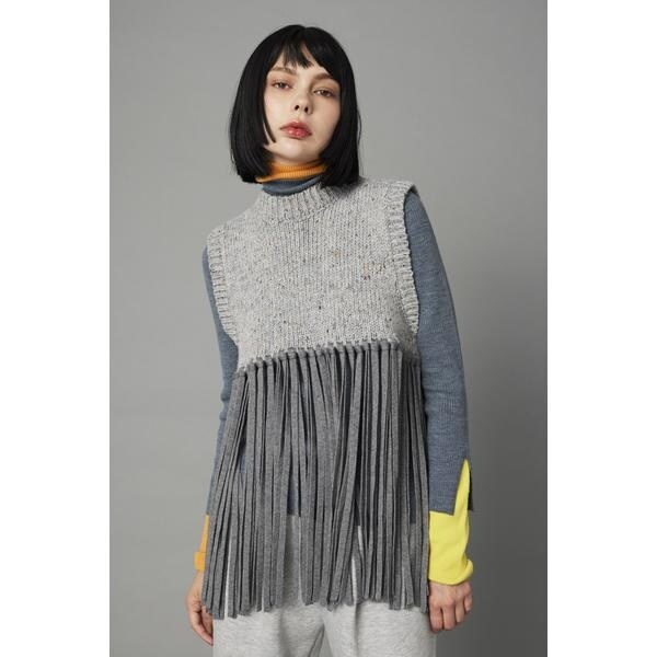 Fringe knit vest | ヘリンドットサイ(HeRIN.CYE) | マルイウェブチャネル